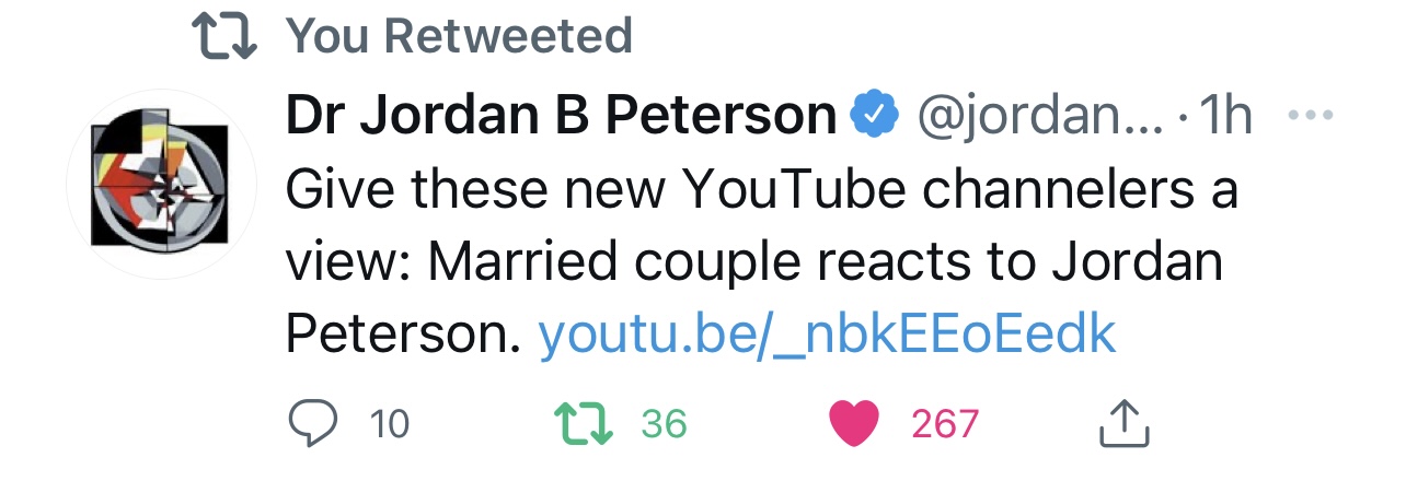 Screenshot from an Official Tweet made from Dr.Jordan Peterson involving Socially Elite Pro